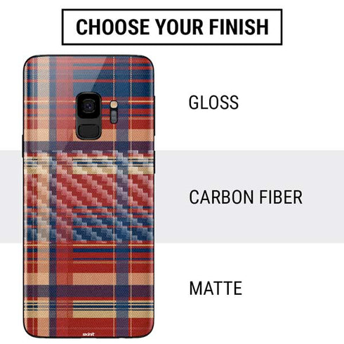 Red and Blue Plaid Galaxy S9 Skin